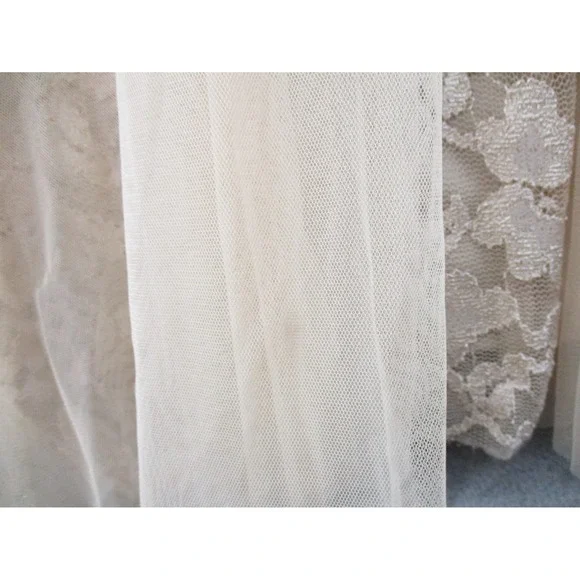 Xscape Dress Womens 4 Sheer Floral Lace Trumpet Gown Feminine Wedding Lined Tan - Picture 10 of 14